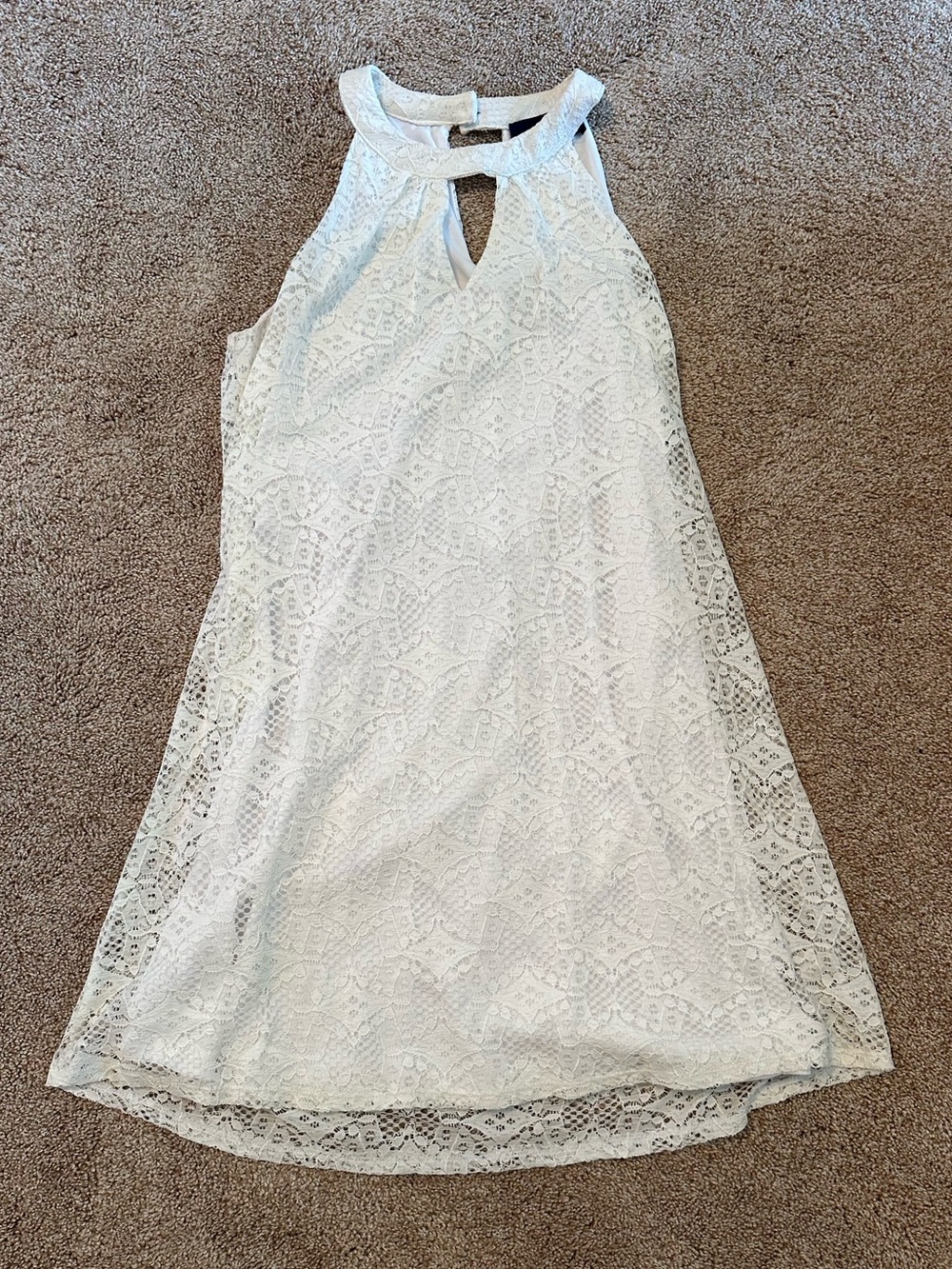 Blue Rain White Lace Halter Top